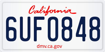 CA license plate 6UFO848