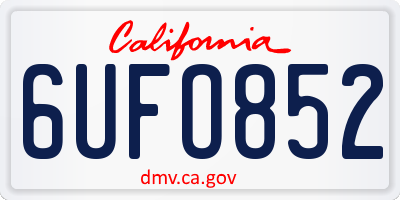 CA license plate 6UFO852