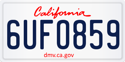 CA license plate 6UFO859