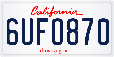 CA license plate 6UFO870