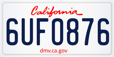 CA license plate 6UFO876