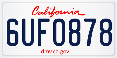 CA license plate 6UFO878