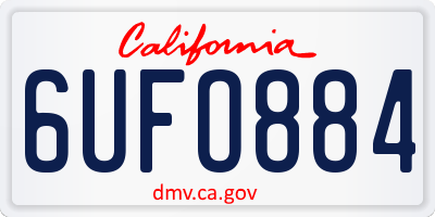 CA license plate 6UFO884