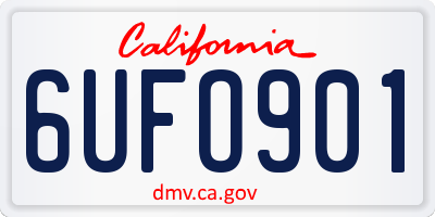 CA license plate 6UFO901