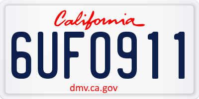 CA license plate 6UFO911