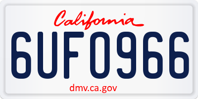 CA license plate 6UFO966