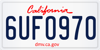 CA license plate 6UFO970