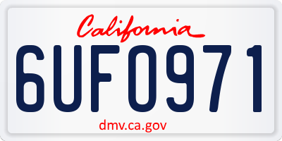 CA license plate 6UFO971