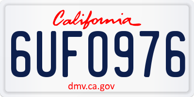 CA license plate 6UFO976