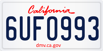 CA license plate 6UFO993