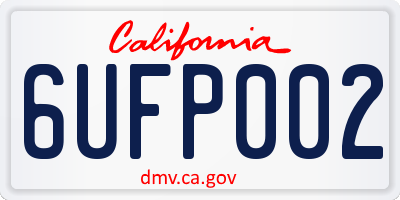 CA license plate 6UFP002