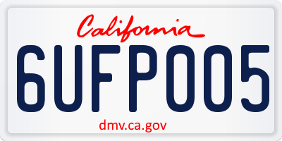 CA license plate 6UFP005
