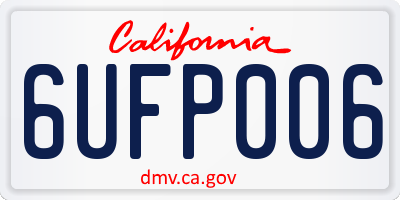 CA license plate 6UFP006