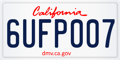 CA license plate 6UFP007