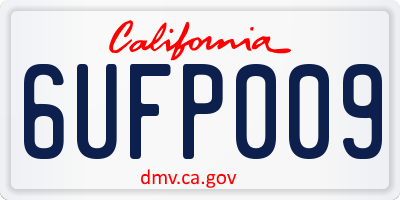 CA license plate 6UFP009