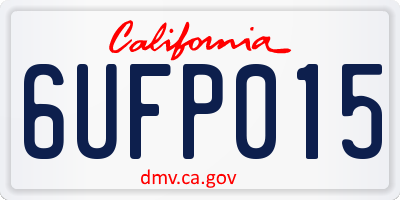 CA license plate 6UFP015