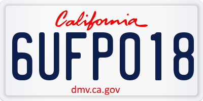 CA license plate 6UFP018