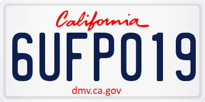 CA license plate 6UFP019