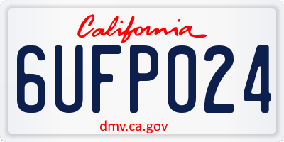 CA license plate 6UFP024
