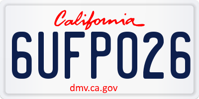 CA license plate 6UFP026