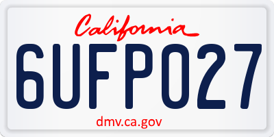 CA license plate 6UFP027