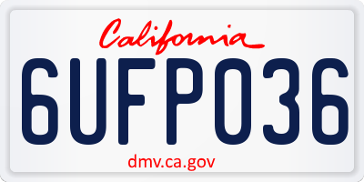 CA license plate 6UFP036