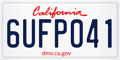 CA license plate 6UFP041