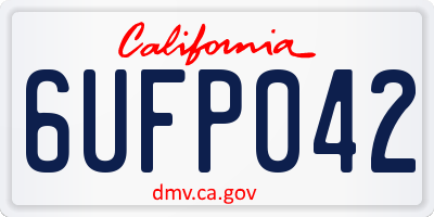 CA license plate 6UFP042