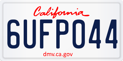 CA license plate 6UFP044
