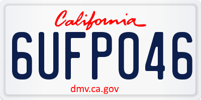 CA license plate 6UFP046