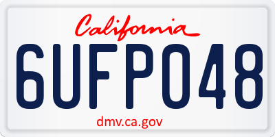 CA license plate 6UFP048