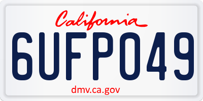 CA license plate 6UFP049