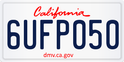 CA license plate 6UFP050