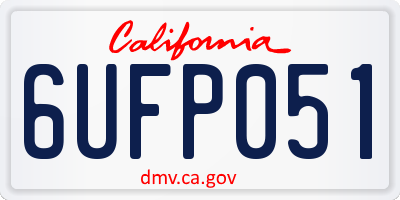 CA license plate 6UFP051