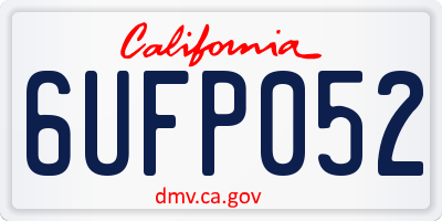 CA license plate 6UFP052