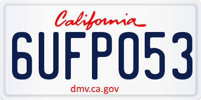 CA license plate 6UFP053