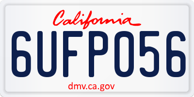 CA license plate 6UFP056