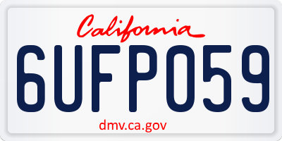 CA license plate 6UFP059