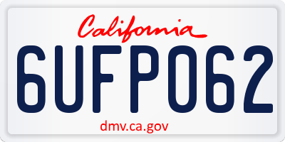 CA license plate 6UFP062