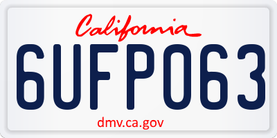 CA license plate 6UFP063