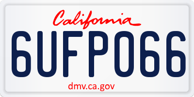 CA license plate 6UFP066