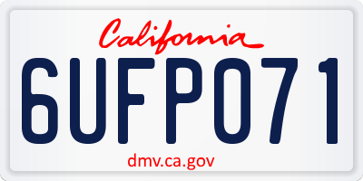 CA license plate 6UFP071