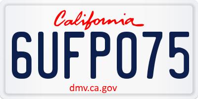 CA license plate 6UFP075