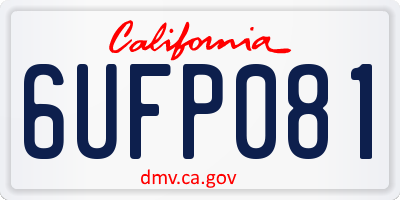 CA license plate 6UFP081