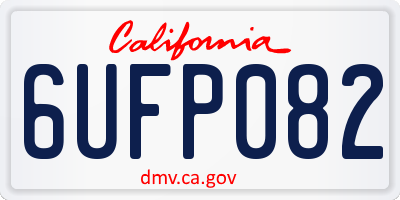CA license plate 6UFP082