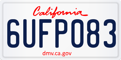 CA license plate 6UFP083