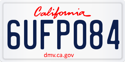 CA license plate 6UFP084