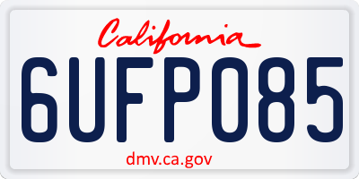 CA license plate 6UFP085