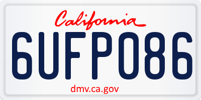 CA license plate 6UFP086