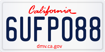 CA license plate 6UFP088